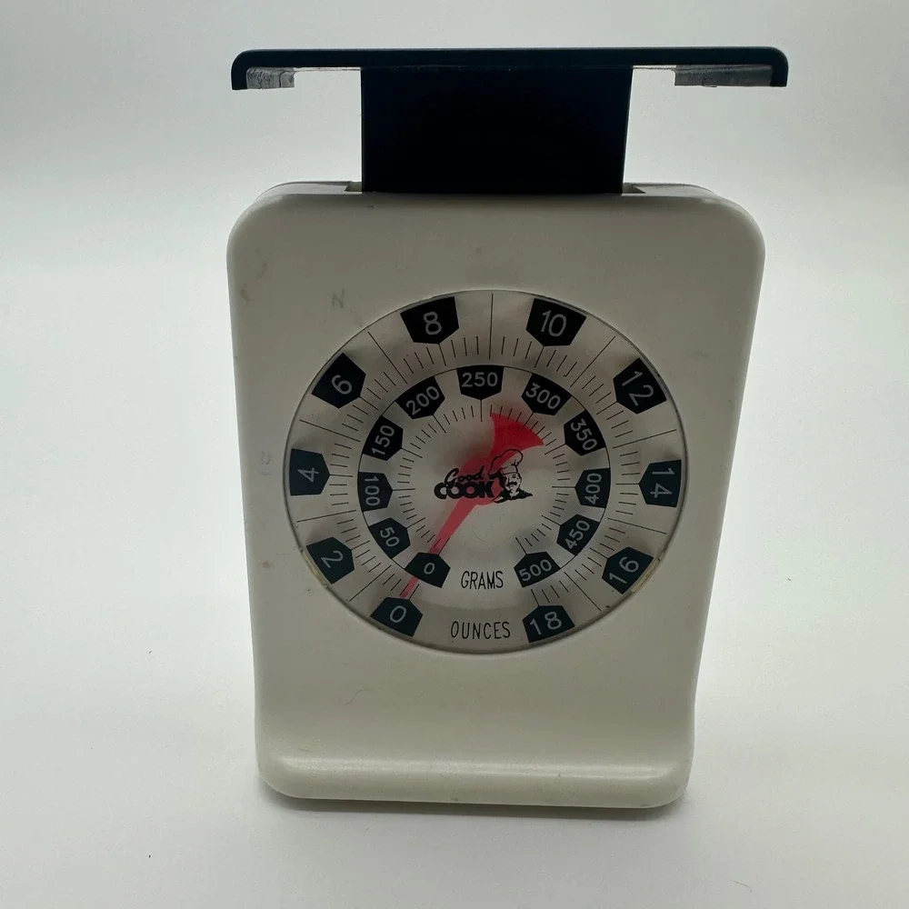 Good Cook Mechanical Kitchen Scale White Analog 18oz 500g Manual Adjustment